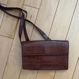 Elegant Brown Embossed Belt Bag